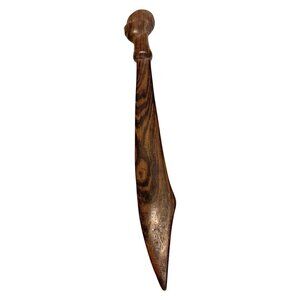 Vintage African Hand Carved Wood Letter Opener Collectible